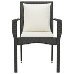 Chaises de jardin 2 pièces avec coussins résine tressée noir 02_0013332