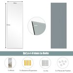 Miroir mural psyché rectangulaire sans cadre 110 x 38 cm pleine longueur bord biseauté suspendu vertical ou horizontal blanc 20_0006309