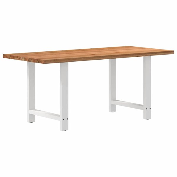 vidaXL Table à manger marron clair bois de chêne massif rectangulaire