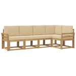 vidaXL Ensemble de canapés d'extérieur 5 pc Blanc et Beige