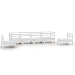 Salon de jardin meuble d'extérieur ensemble de mobilier 6 pièces blanc bois de pin massif 02_0016969