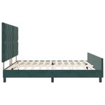 vidaXL Cadre de lit avec tête de lit Vert foncé 200 x 200 cm Velours