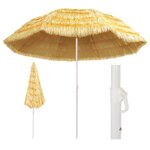 vidaXL Parasol de plage Naturel 300 cm Style hawaïen