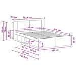 vidaXL Cadre de lit avec rangement Bois ancien 150 x 200 cm
