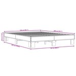 vidaXL Cadre de lit chêne fumé 150x200 cm bois d'ingénierie et métal