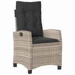 vidaXL Ensemble de salle à manger de jardin 5 pièces avec des coussins - Rattan poly gris clair