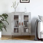 vidaXL Buffet gris béton 69 5x34x90 cm bois d'ingénierie