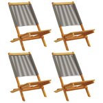 vidaXL Chaises pliables de jardin 4 Pièces gris bois d'acacia massif