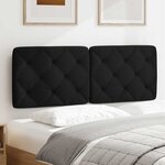 vidaXL Coussin de tête de lit noir 140 cm tissu