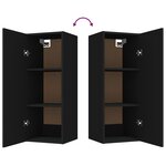 vidaXL Armoire murale suspendue Noir 34 5x34x90 cm Bois d'ingénierie