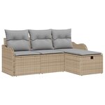 vidaXL Ensemble de canapé de jardin 4 Pièces beige et gris clair