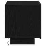 vidaXL Table de chevet avec lumières LED Chêne noir 70x36x40 5 cm