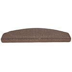 vidaXL Tapis d'escalier 15 pièces 65 x 24 x 4 cm Marron café Demi-rond Grand