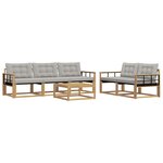 vidaXL Ensemble de canapés d'extérieur 6 pc Blanc et gris clair