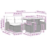 vidaXL Ensemble de canapé de jardin 7 Pièces Noir Poly rotin