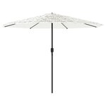vidaXL Parasol de jardin avec mât en acier blanc 324x324x247 cm