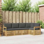 vidaXL Ensemble de canapés d'extérieur 5 Pièces Blanc et anthracite