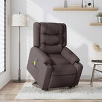 vidaXL Fauteuil inclinable de massage électrique Marron foncé Tissu
