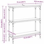 vidaXL Table console avec étagère chêne artisanal 75 x 22.5 x 75 cm