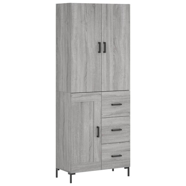 vidaXL Buffet haut Sonoma gris 69 5x34x180 cm Bois d'ingénierie