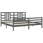 vidaXL Cadre de lit sans matelas gris 200x200 cm bois massif