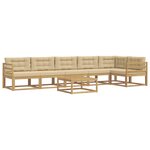 vidaXL Ensemble de canapés d'extérieur 7 pc Blanc et Beige Polyester