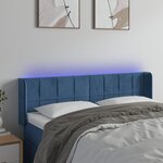 vidaXL Tête de lit à LED Bleu foncé 147x16x78/88 cm Velours
