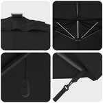 vidaXL Parasol déporté Roma avec LED Noir 352x251x265 cm Aluminium