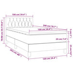 vidaXL Sommier à lattes de lit avec matelas Gris foncé 100x200cm Tissu