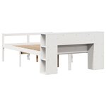 vidaXL Lit bibliothèque sans matelas blanc 140x200 cm bois pin massif