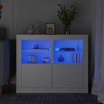 vidaXL Armoires latérales éclairage LED 2 Pièces blanc bois d'ingénierie