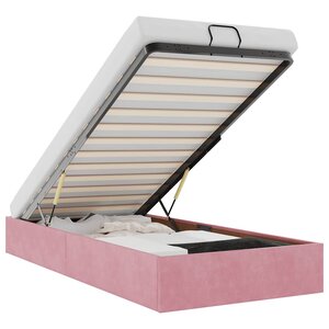 vidaXL Cadre de lit ottoman sans matelas rose 100x200 cm velours