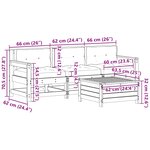 vidaXL Salon de jardin 4 Pièces avec coussins Bois de pin massif