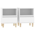 vidaXL Tables de chevet 2 Pièces Blanc 40x35x50 cm