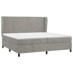 vidaXL Sommier à lattes de lit et matelas Gris clair 200x200cm Velours