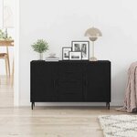 Buffet Noir Chêne vidaXL 100x36x60 cm en bois d'ingénierie