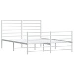 vidaXL Cadre de lit métal sans matelas et pied de lit blanc 160x200 cm