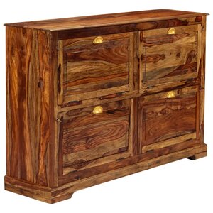 vidaXL Armoire à chaussures 140 x 35  x 90 cm Bois massif de Sesham