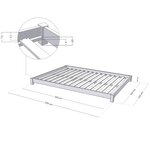 Lit double TATAMI 160 x 200 naturel et blanc