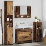 vidaXL Ensemble de mobilier de salle de bain 4 Pièces Bois Ancien