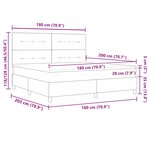 vidaXL Lit à ressorts avec matelas avec LED Crème 180 x 200 cm tissu