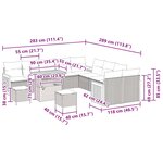 vidaXL Ensemble de canapé de jardin 13 Pièces Noir  Crème 90 x 55 x 71 cm