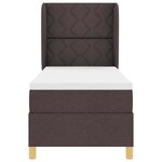 vidaXL Lit à ressorts avec matelas gris foncé 90x190 cm Marron foncé