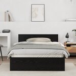 vidaXL Cadre de lit avec tête de lit Chêne noir 120 x 190 cm