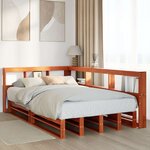 vidaXL Lit bibliothèque sans matelas cire marron 120x200 cm pin massif