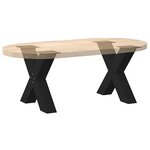 vidaXL Pieds de table basse en forme de X  2 pièces  noir  60 x (42-43) cm  acier