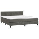vidaXL Sommier à lattes de lit et matelas Gris foncé 160x200cm Velours