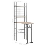 vidaXL Ensemble à dîner pliant 3 Pièces et étagère de rangement MDF acier