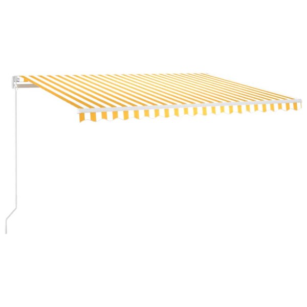 vidaXL Auvent manuel rétractable avec LED 400x300 cm Jaune et blanc