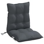 vidaXL Coussins de chaise à dossier bas lot de 6 anthracite